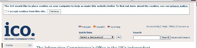 ico website cookie banner